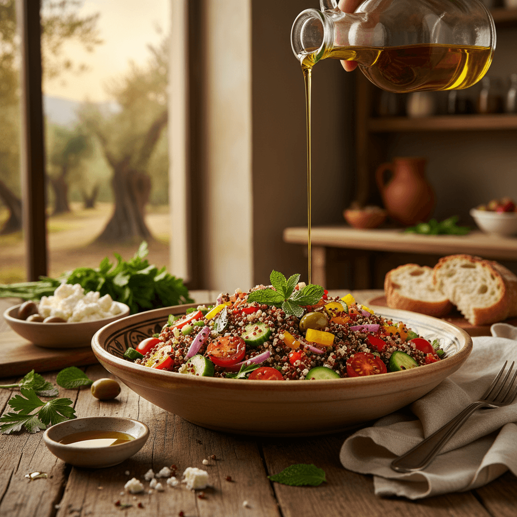 Zeytinyağlı Kinoa Salatası Tarifi - Sağlıklı ve Lezzetli